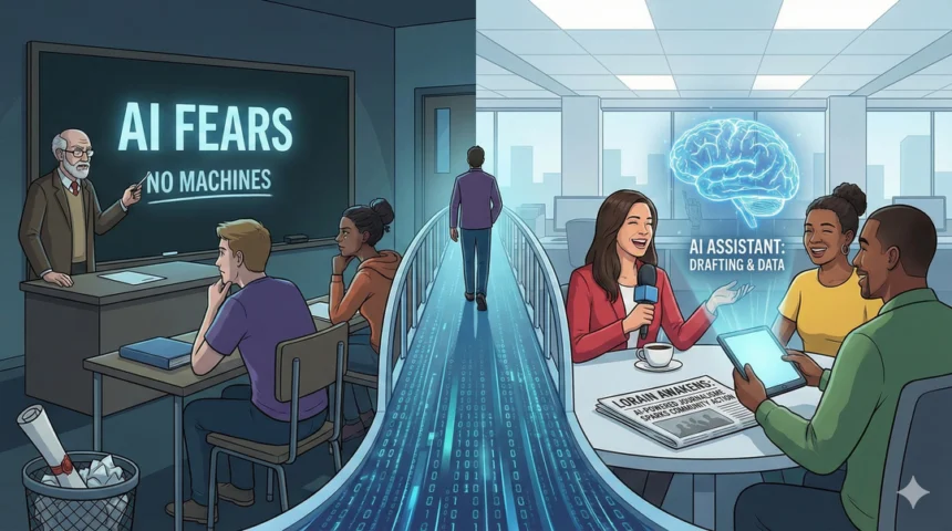 IA Ecrire IA en l’escriptura: la bretxa s’eixampla entre l’escola i el camp